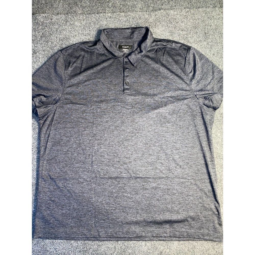 Alfani Polo Shirt‎ Men's 2XL Gray Golf Performance Stretch Short Sleeve Collared